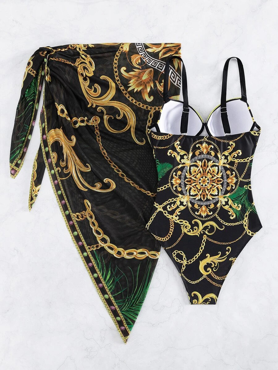 Maiô Estilo Barroco com Estampa Luxo