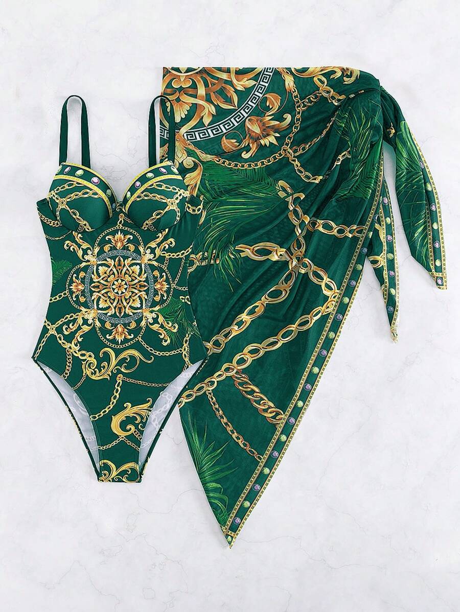 Maiô Estilo Barroco com Estampa Luxo