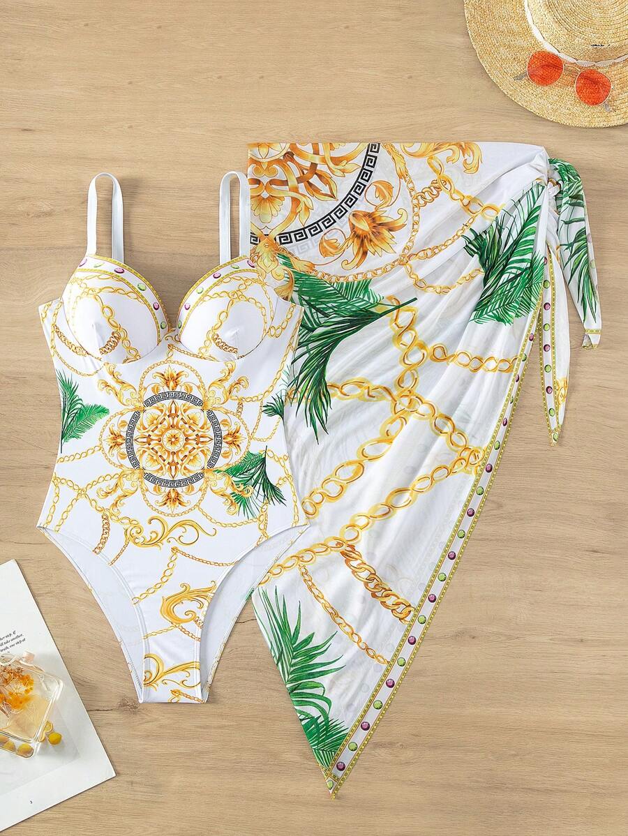 Maiô Estilo Barroco com Estampa Luxo
