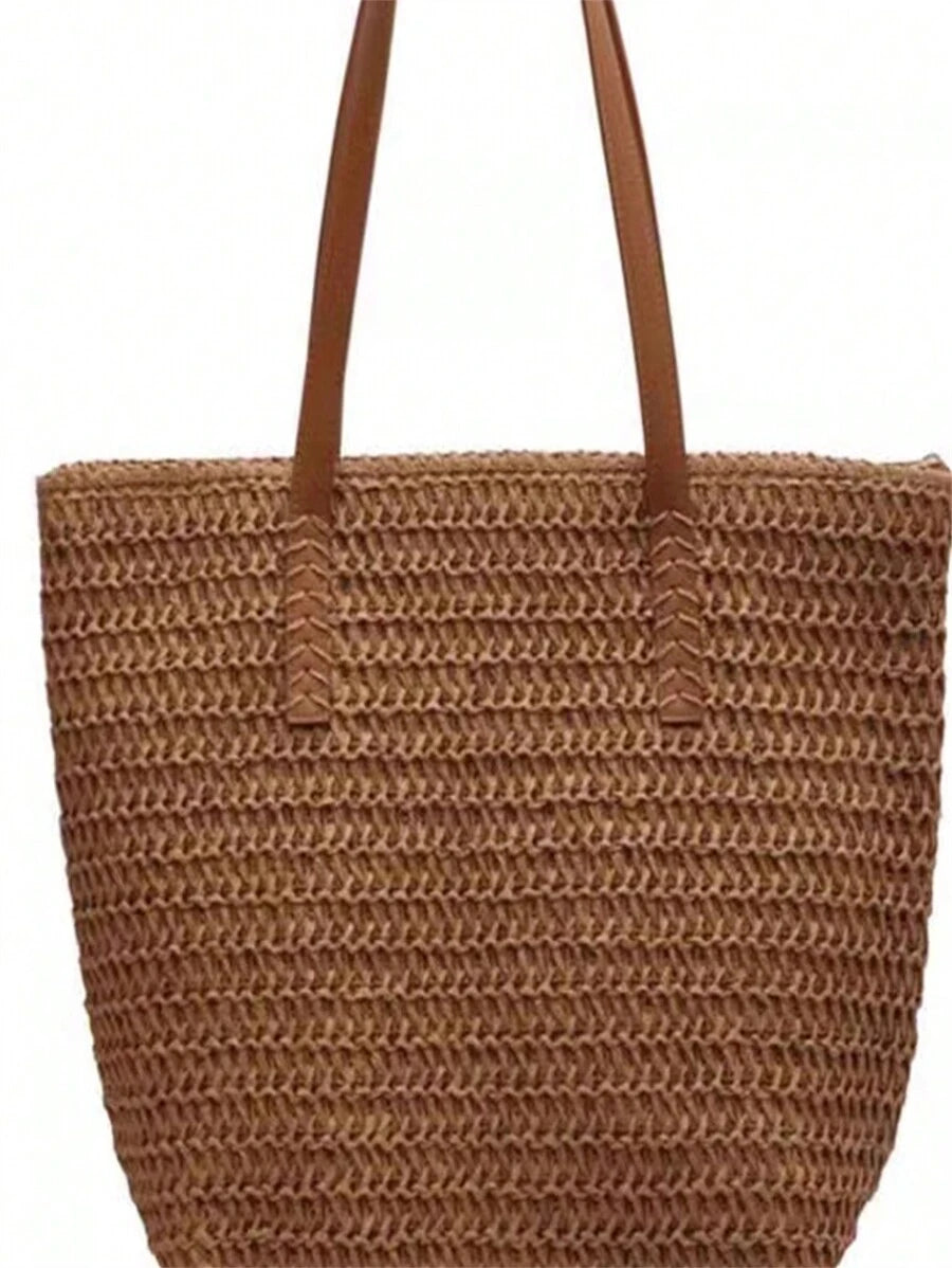 Bolsa Shopper em Palha com Alça de Ombro