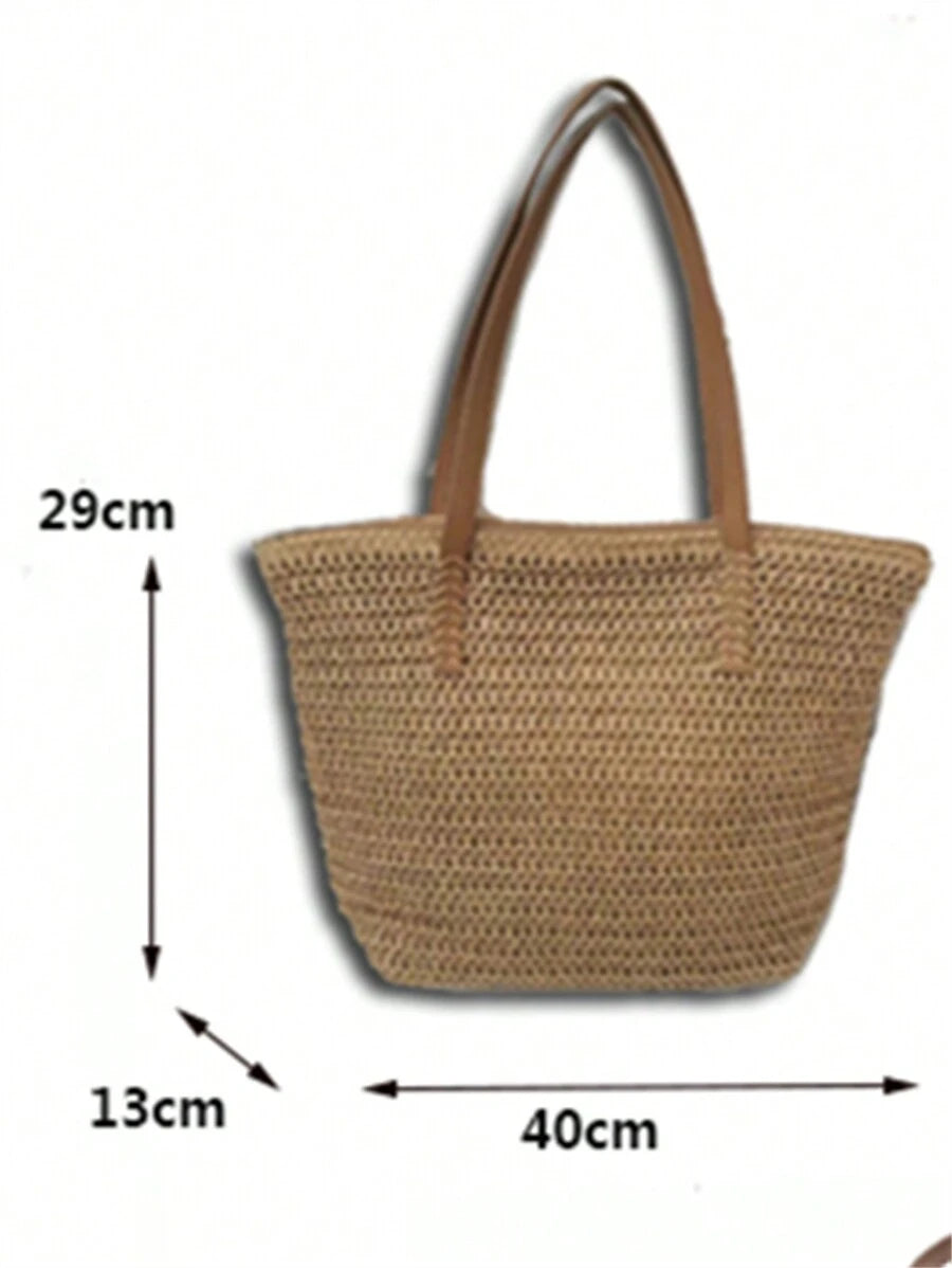 Bolsa Shopper em Palha com Alça de Ombro