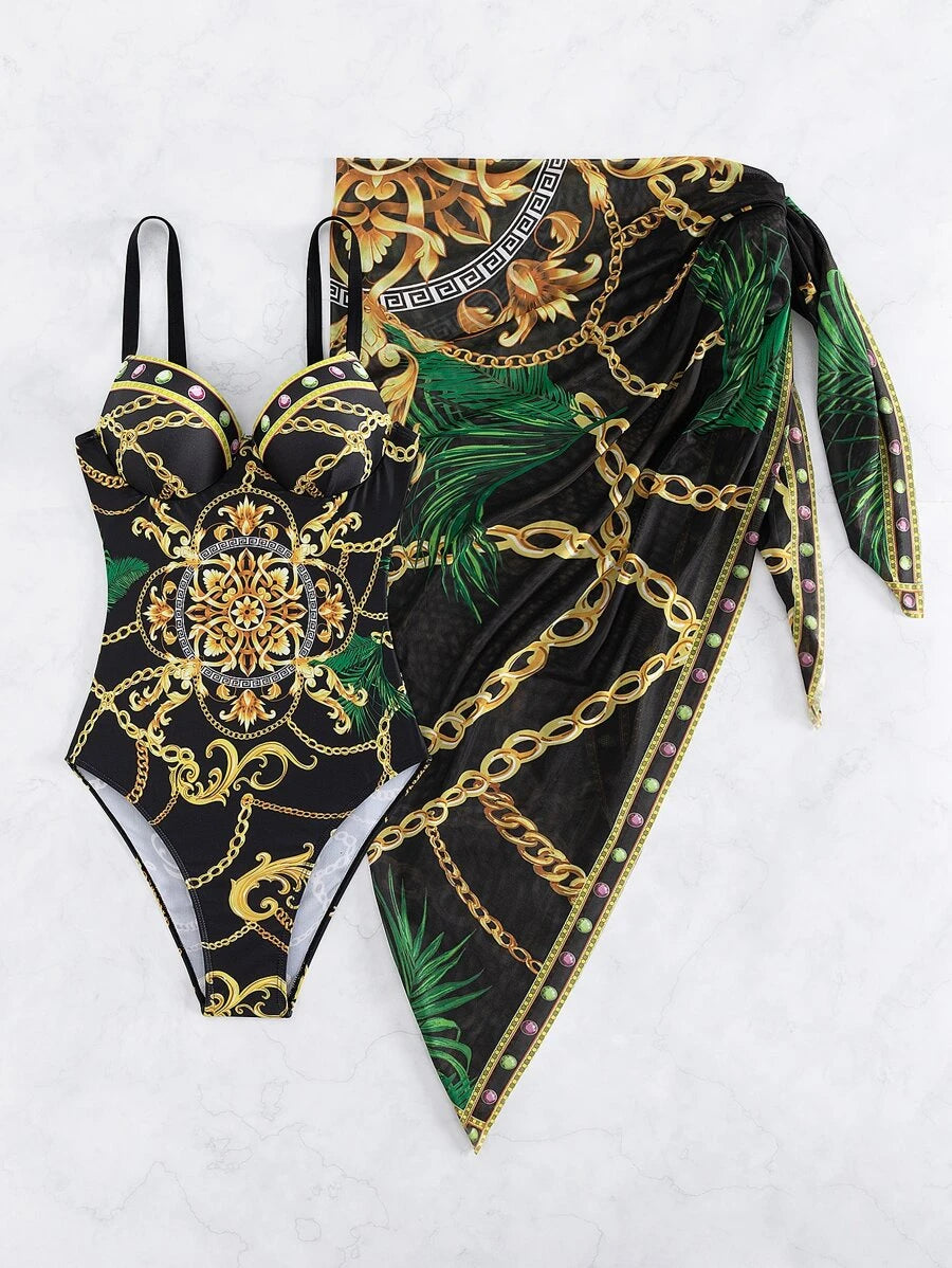 Maiô Estilo Barroco com Estampa Luxo