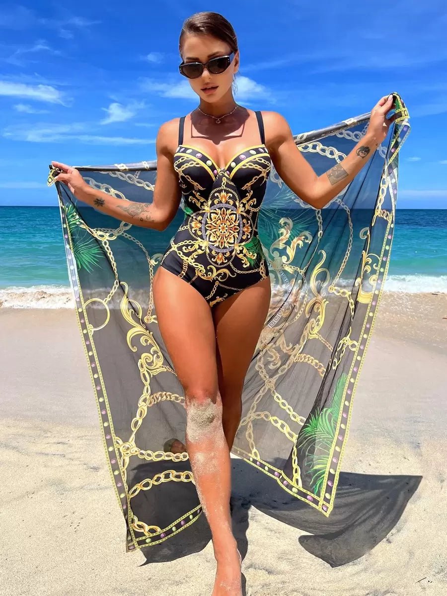 Maiô Estilo Barroco com Estampa Luxo