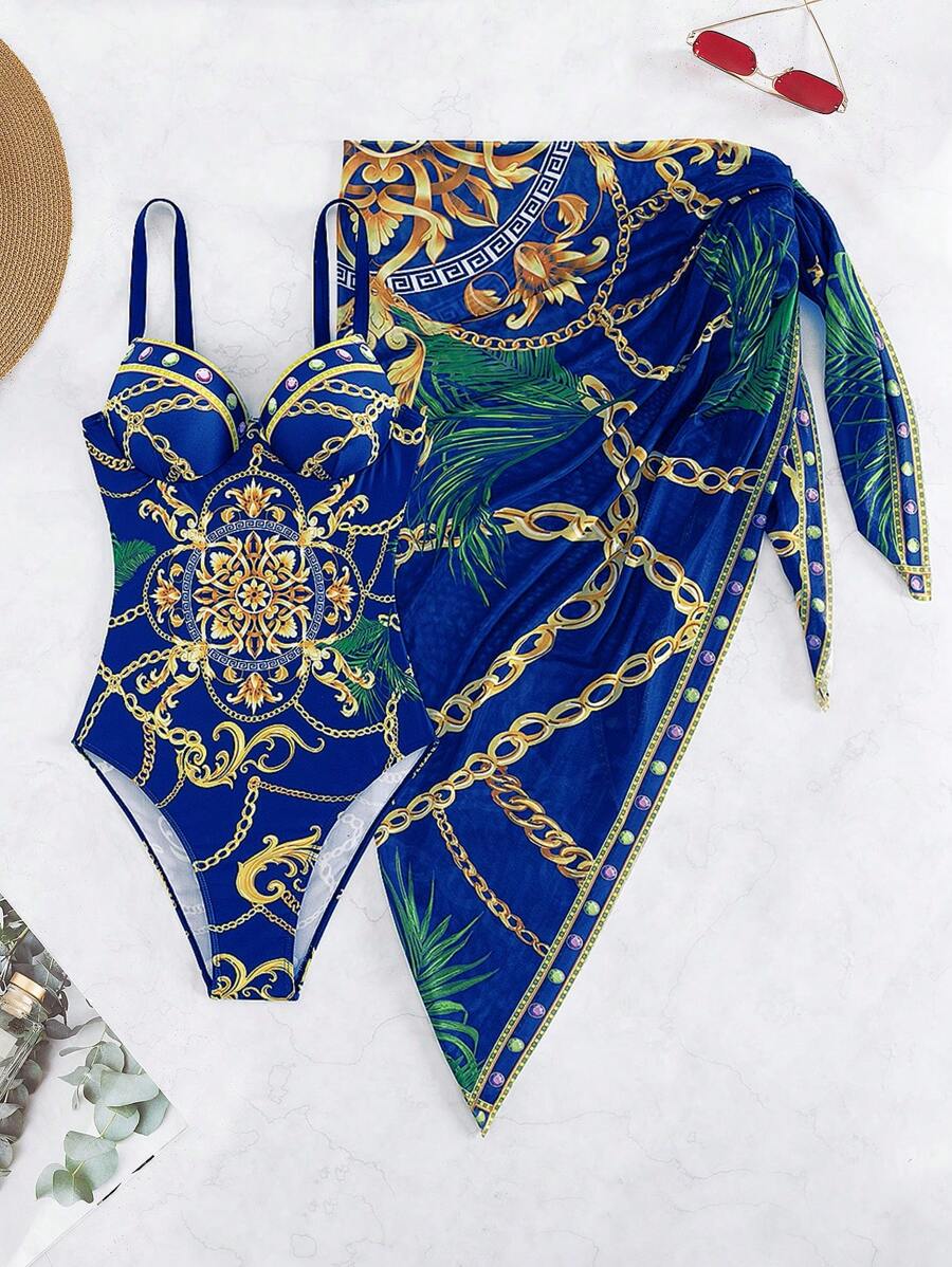 Maiô Estilo Barroco com Estampa Luxo