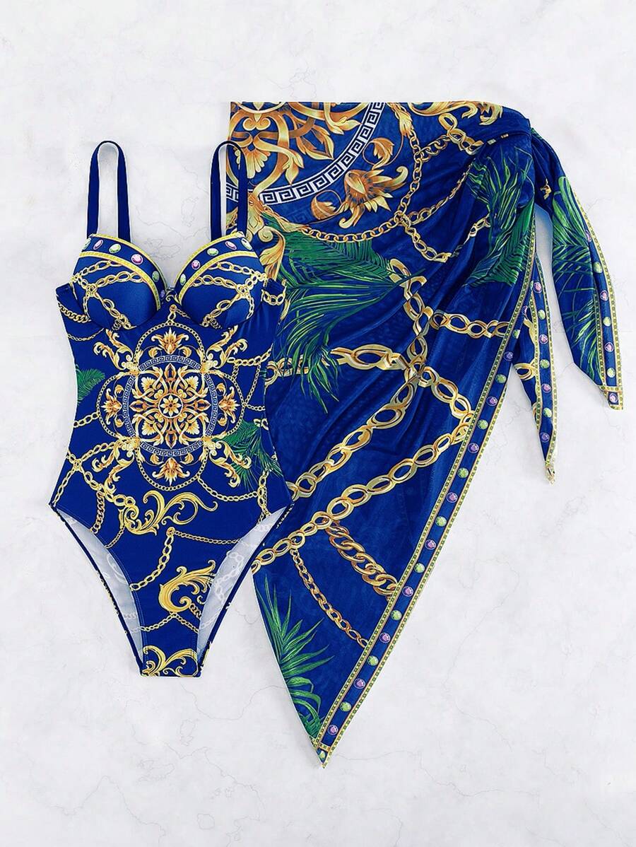 Maiô Estilo Barroco com Estampa Luxo