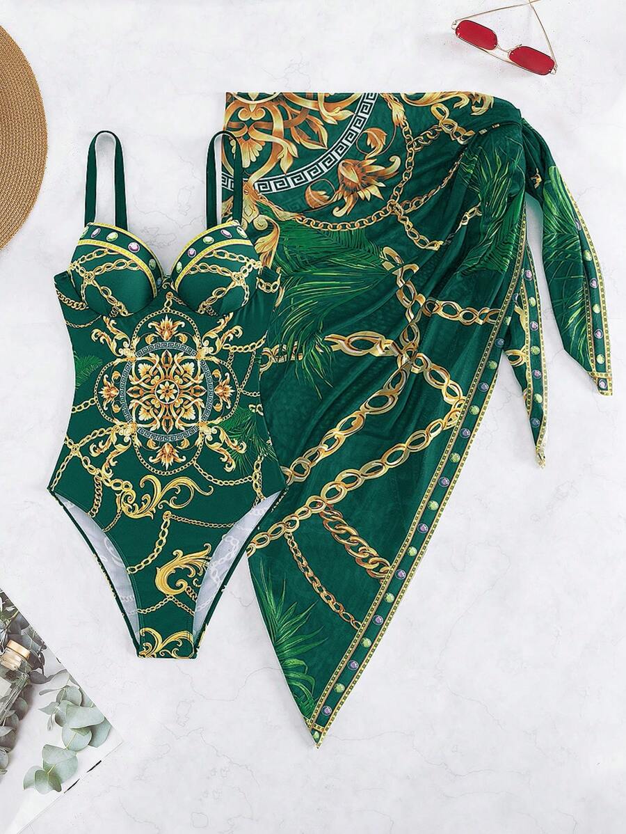 Maiô Estilo Barroco com Estampa Luxo