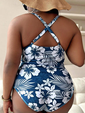 Maiô Estampa Floral com Decote Transpassado