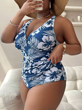 Maiô Estampa Floral com Decote Transpassado