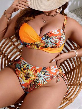 Biquíni Cintura Alta Estampa Tropical