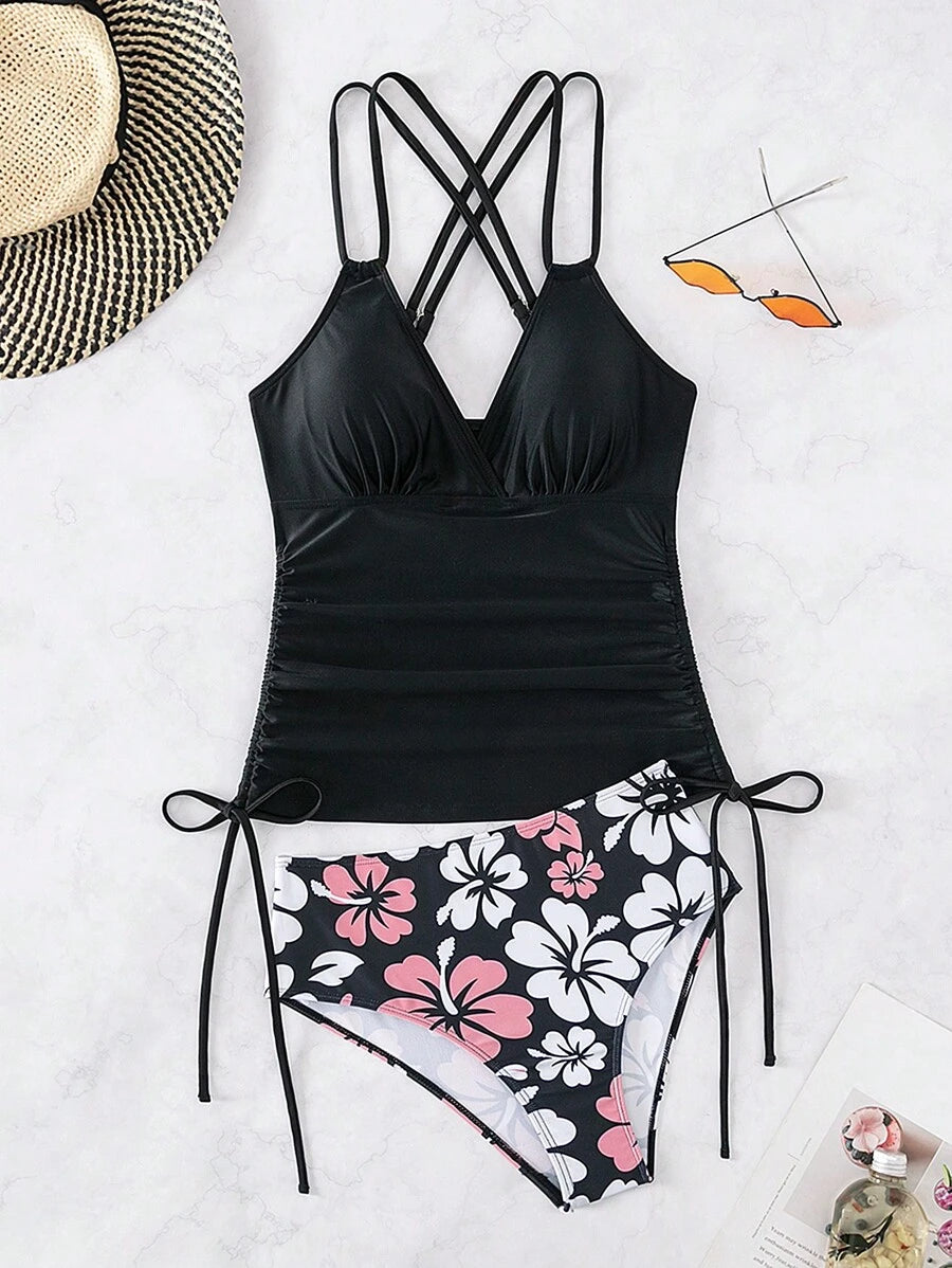Biquíni Tankini Floral Havaiano