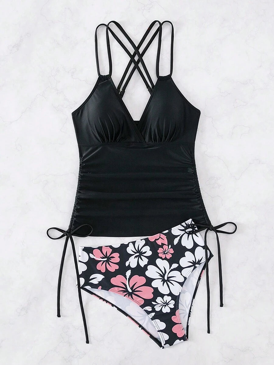 Biquíni Tankini Floral Havaiano