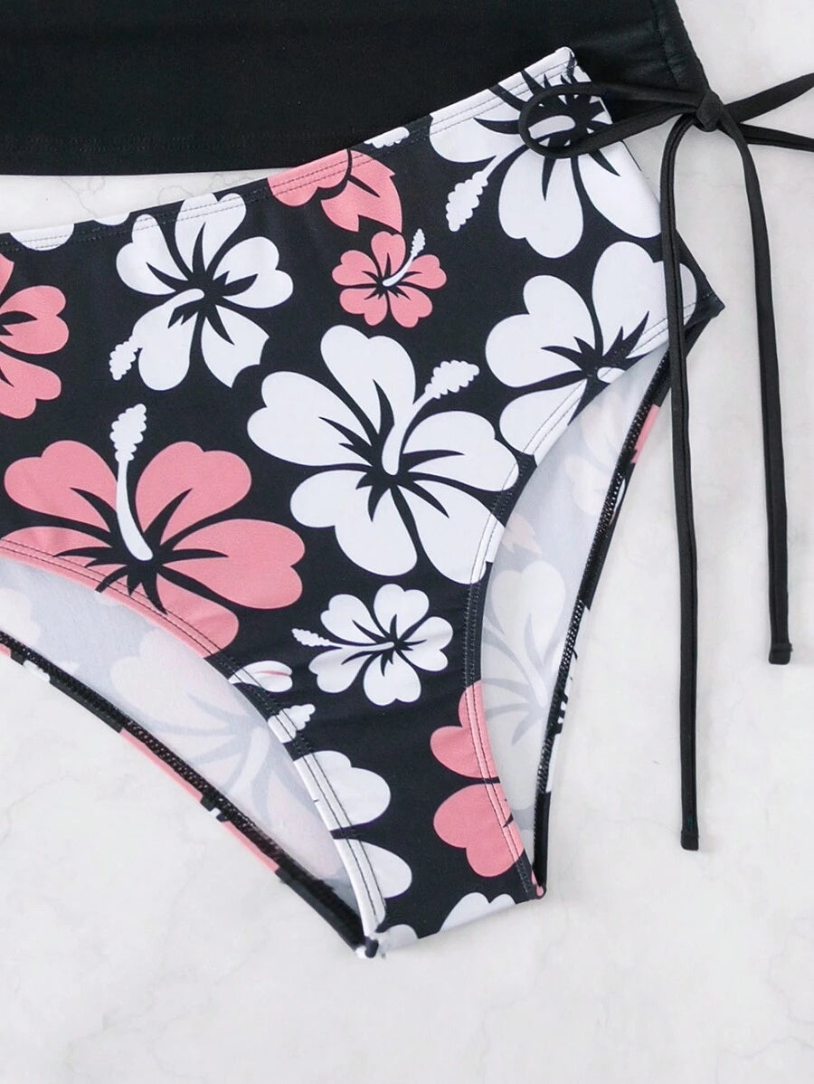 Biquíni Tankini Floral Havaiano