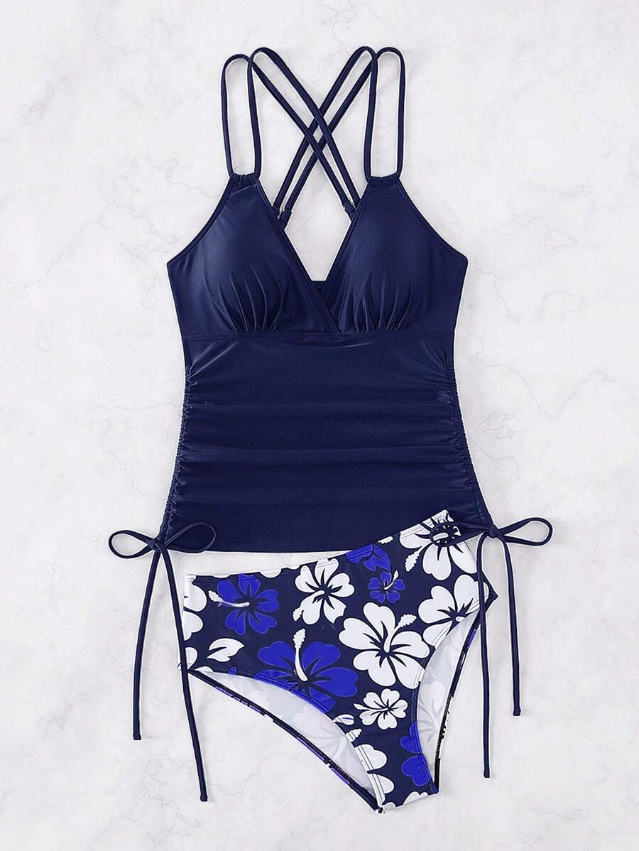 Biquíni Tankini Floral Havaiano