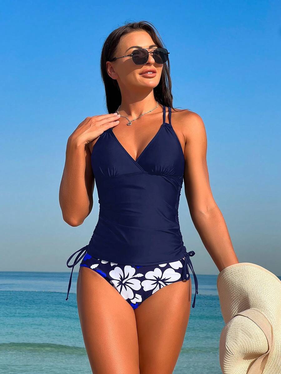 Biquíni Tankini Floral Havaiano