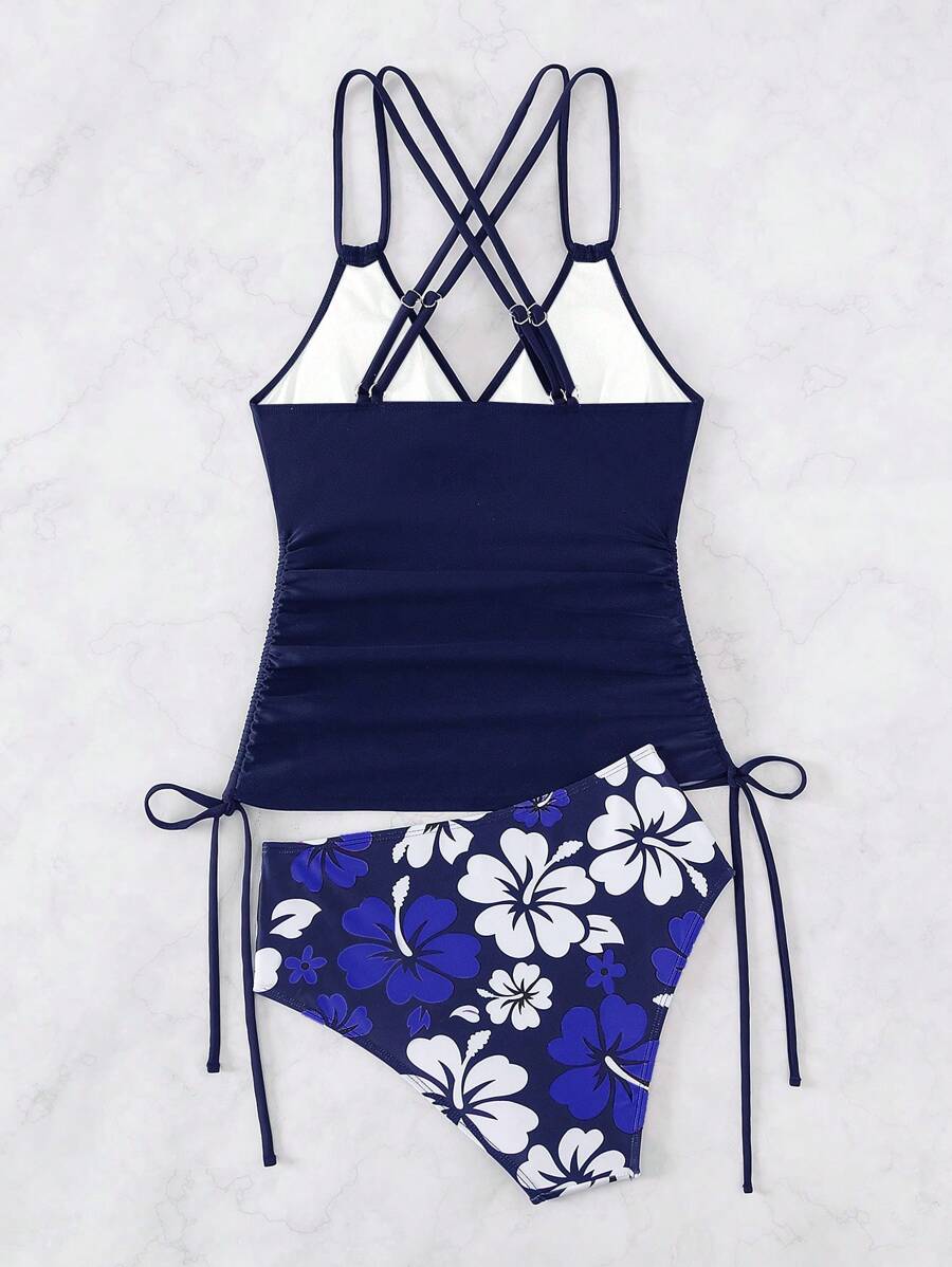 Biquíni Tankini Floral Havaiano