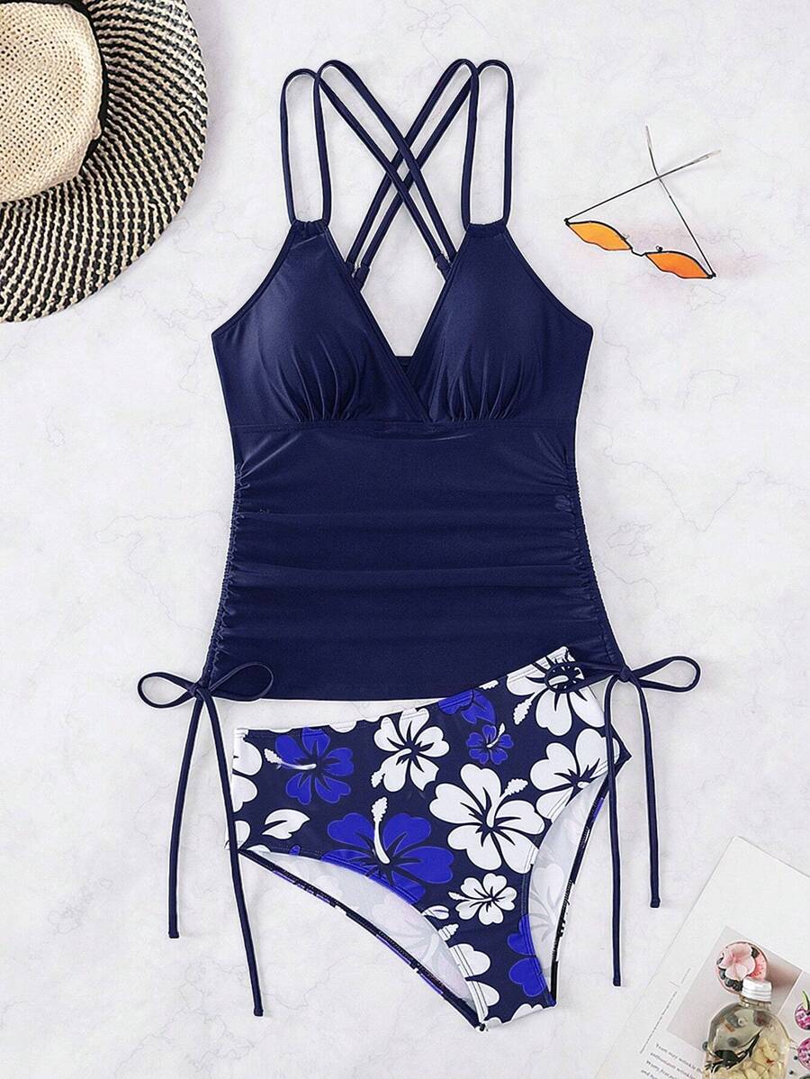 Biquíni Tankini Floral Havaiano