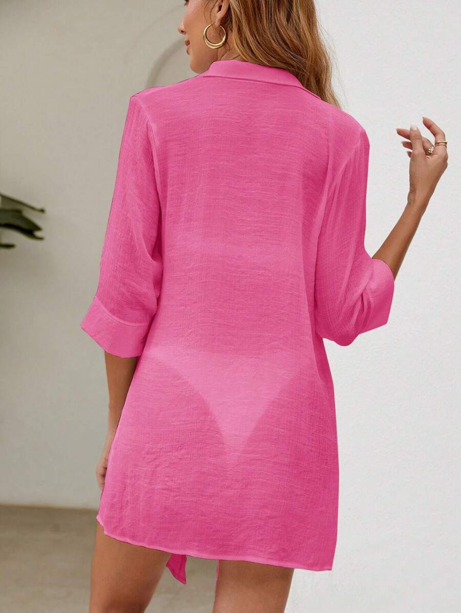 Saída de Praia Camisa Lisa Leve