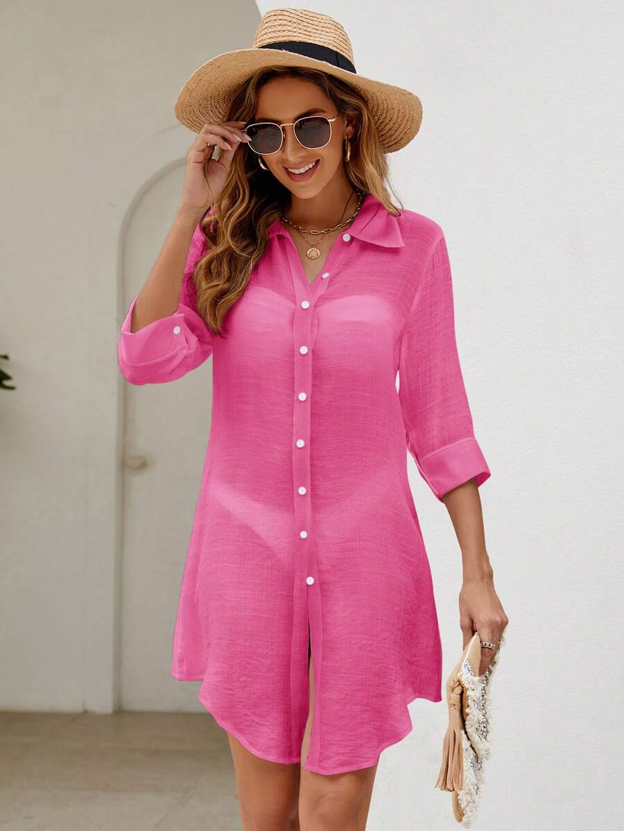 Saída de Praia Camisa Lisa Leve