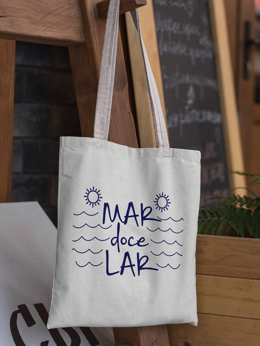Bolsa Tote Praia – "Mar Doce Lar"