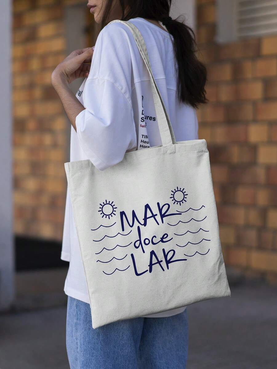 Bolsa Tote Praia – "Mar Doce Lar"