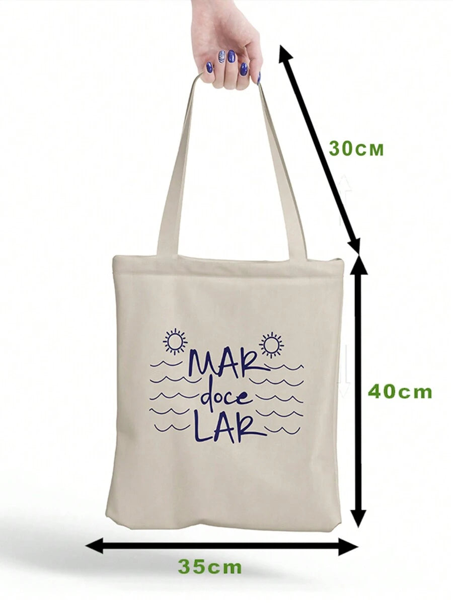 Bolsa Tote Praia – "Mar Doce Lar"