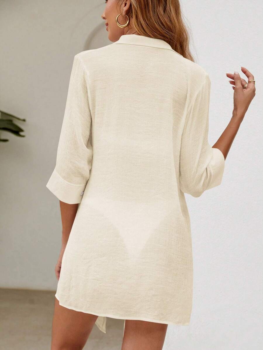 Saída de Praia Camisa Lisa Leve