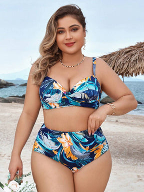 Biquíni Cintura Alta Estampa Tropical
