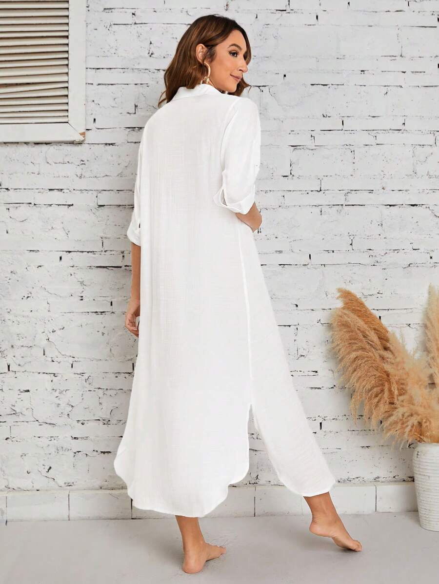 Saída de Praia Longa Camisa Aberta