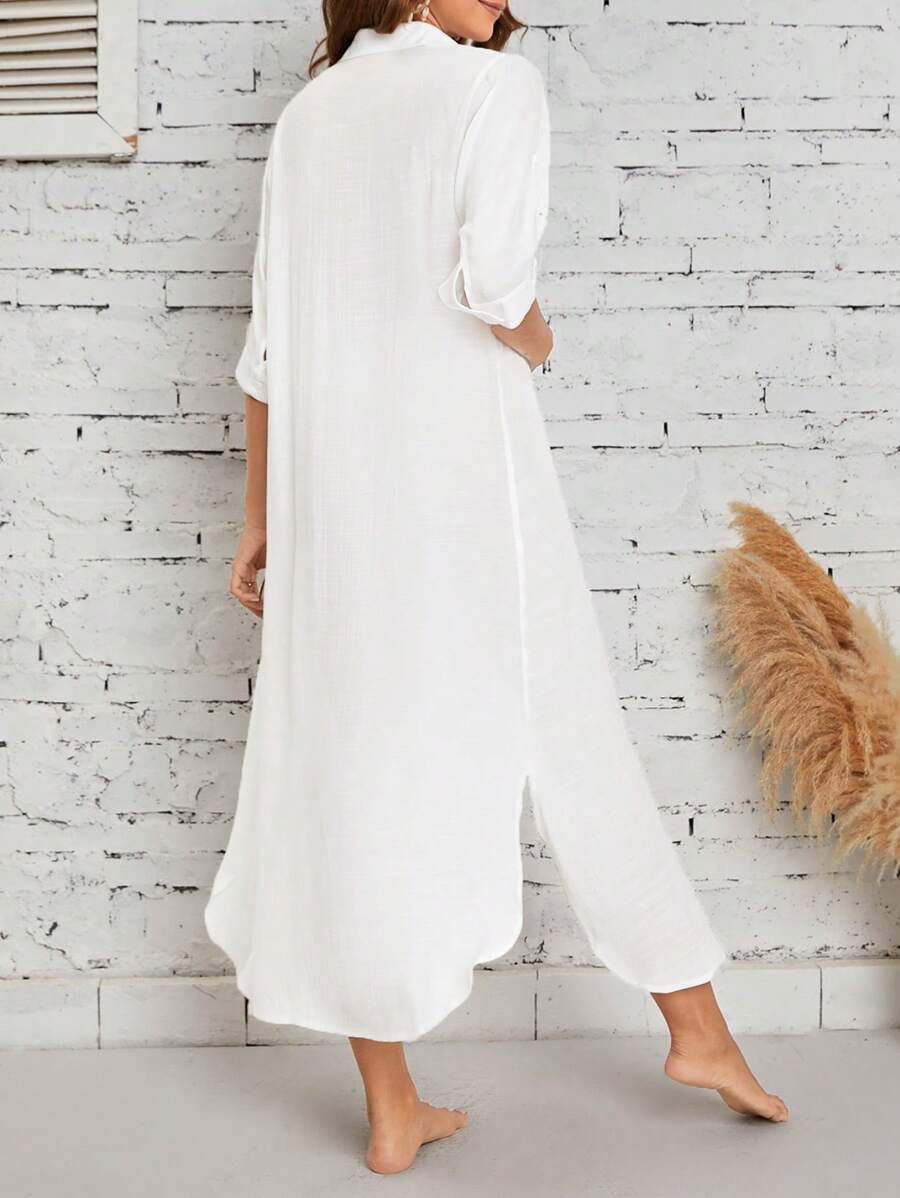 Saída de Praia Longa Camisa Aberta