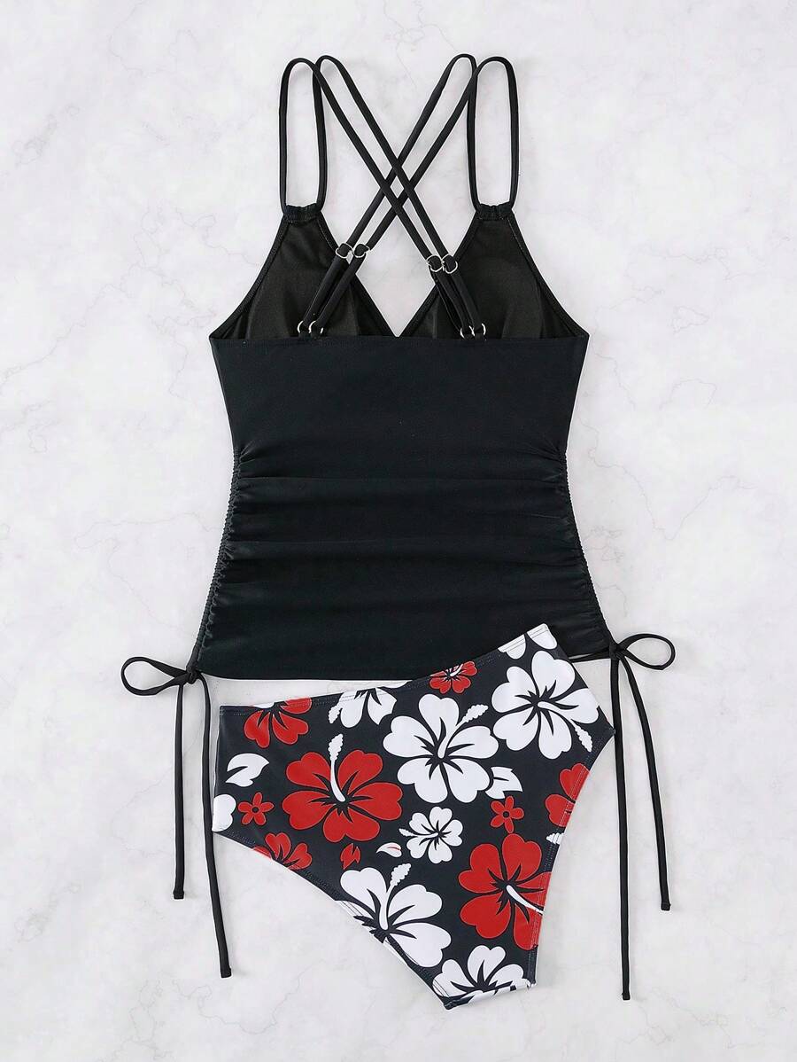 Biquíni Tankini Floral Havaiano
