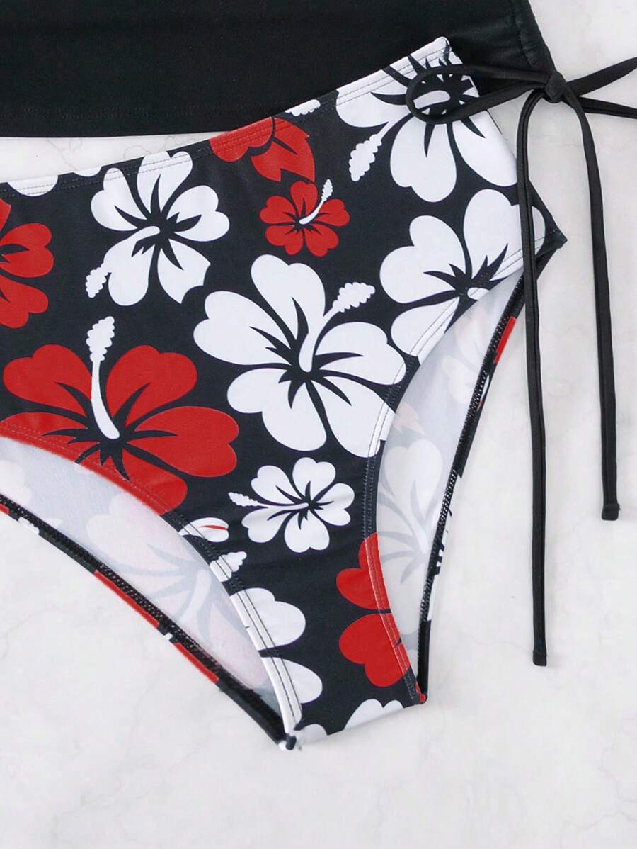 Biquíni Tankini Floral Havaiano
