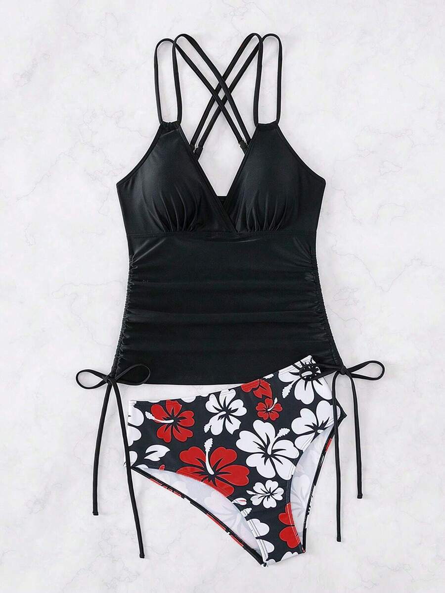 Biquíni Tankini Floral Havaiano