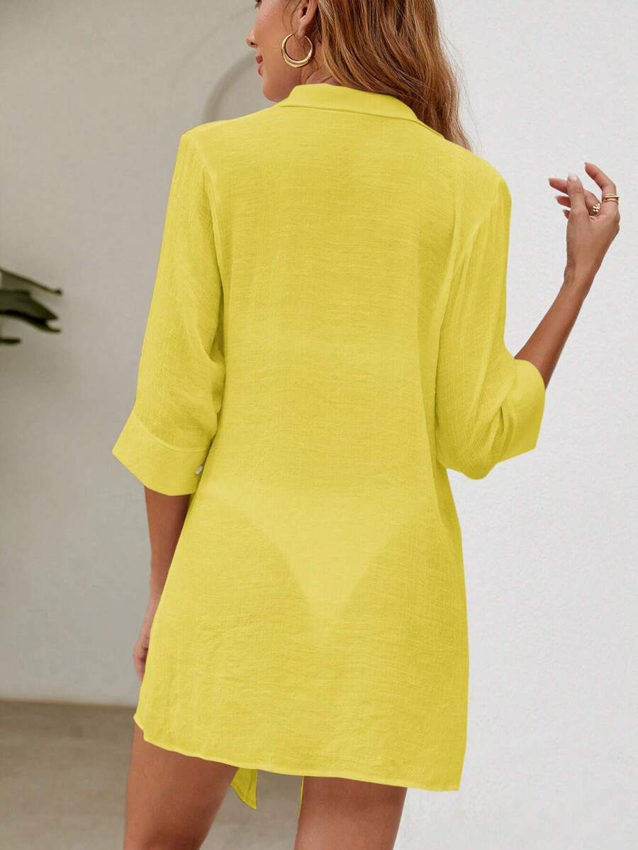 Saída de Praia Camisa Lisa Leve