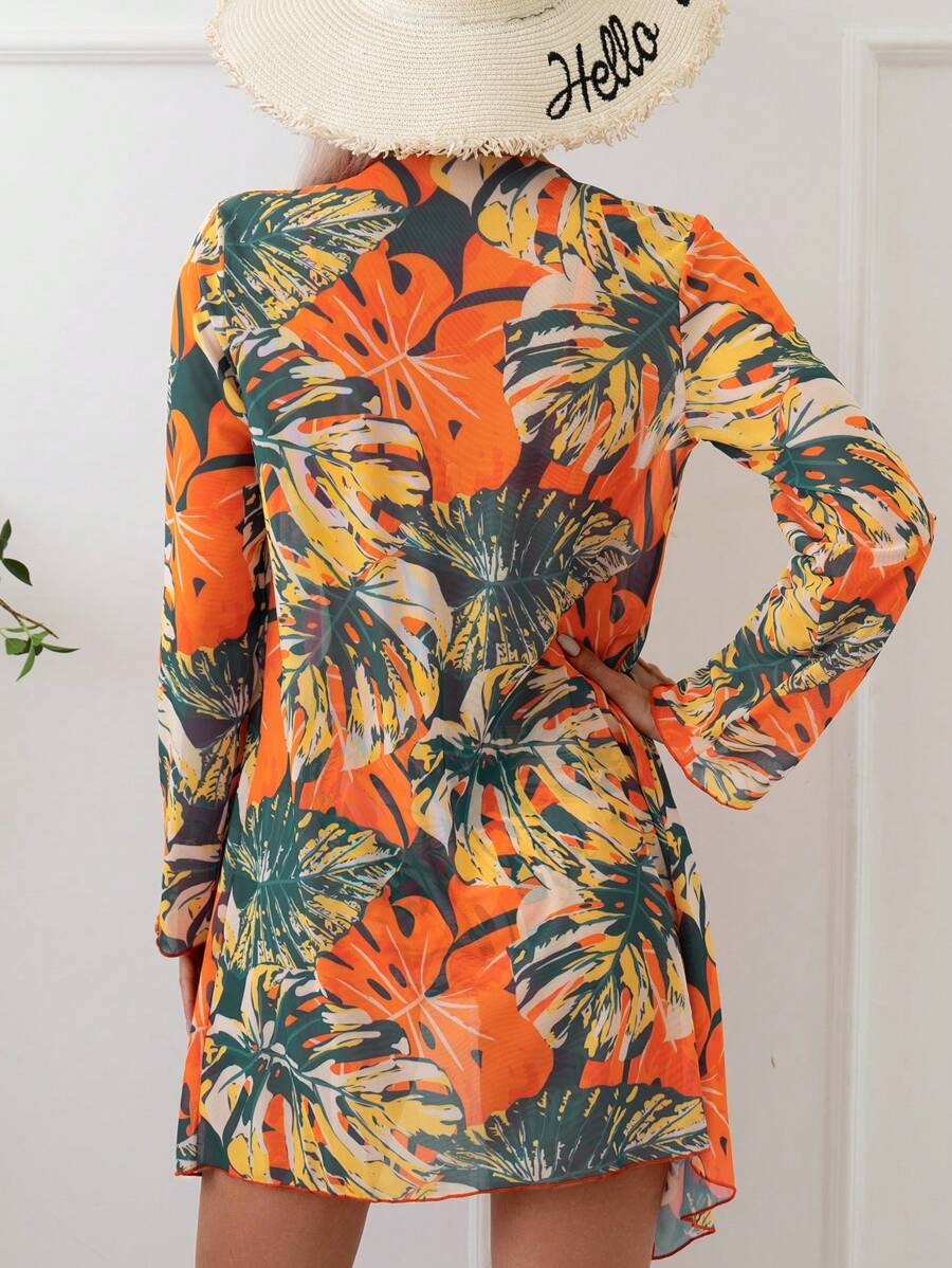 Conjunto Biquíni com Saída Estampada Solar 3 Peças