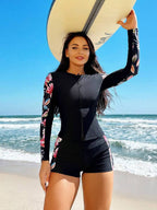 Conjunto Com Detalhes Florais UV Protection