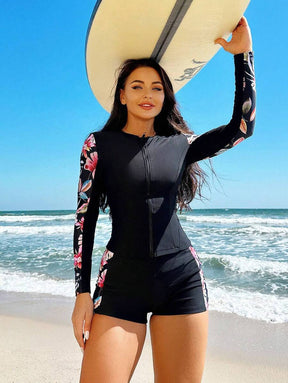 Conjunto Com Detalhes Florais UV Protection