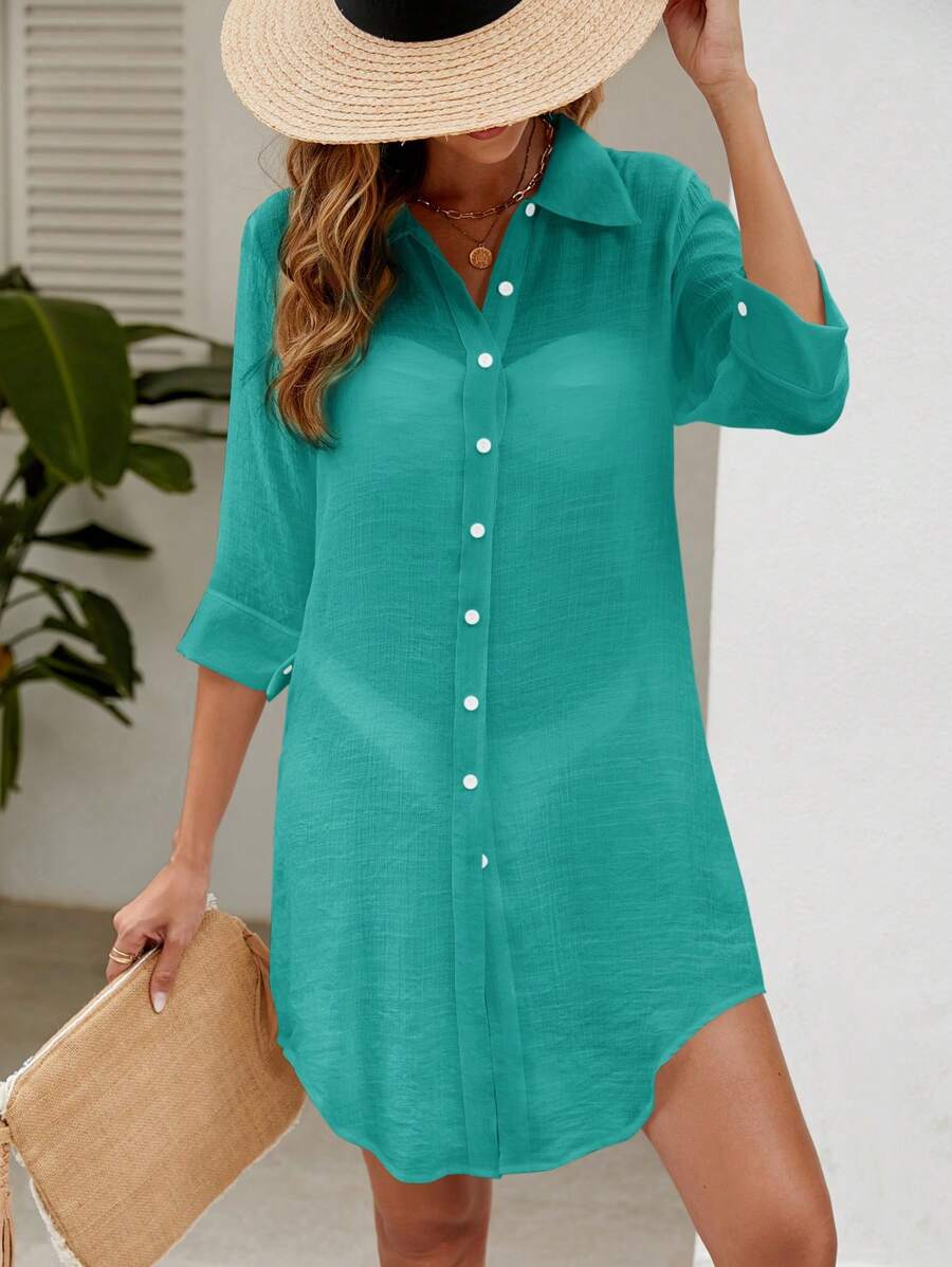 Saída de Praia Camisa Lisa Leve