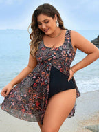 Saída de Praia Floral Plus Size