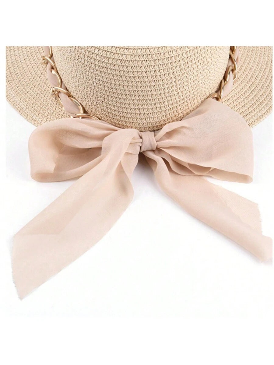 Chapéu de Praia com Corrente Dourada