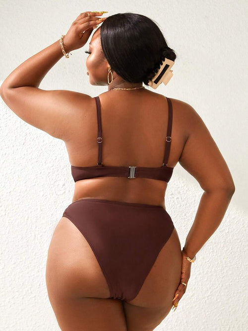 Biquíni Basic Cintura Alta Plus Size