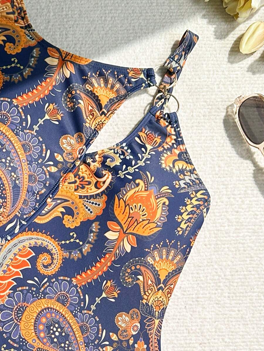 Maiô Boho Chic Decote Assimétrico