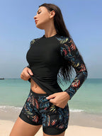 Conjunto UV Feminino Folhagens Tropicais