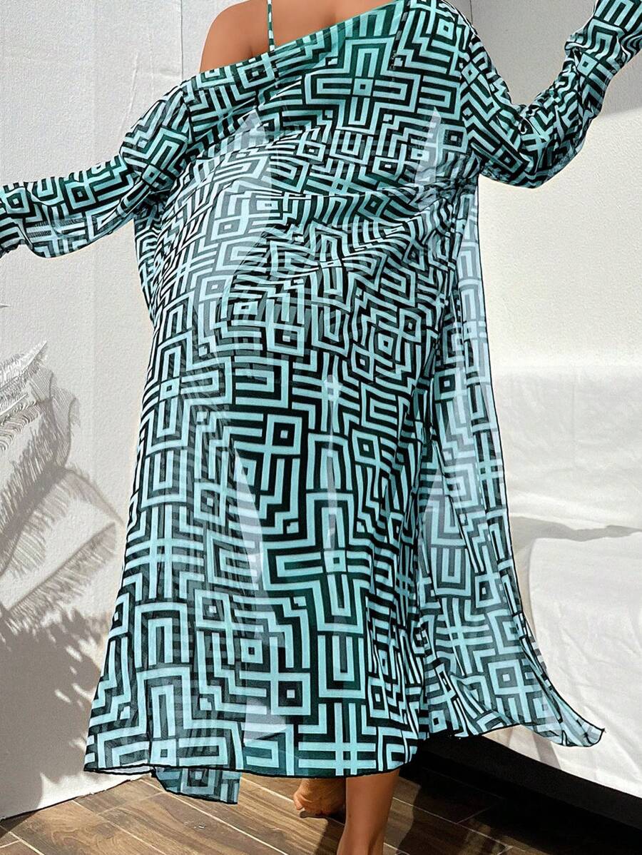 Conjunto Praia Geometric Chic 3 Peças