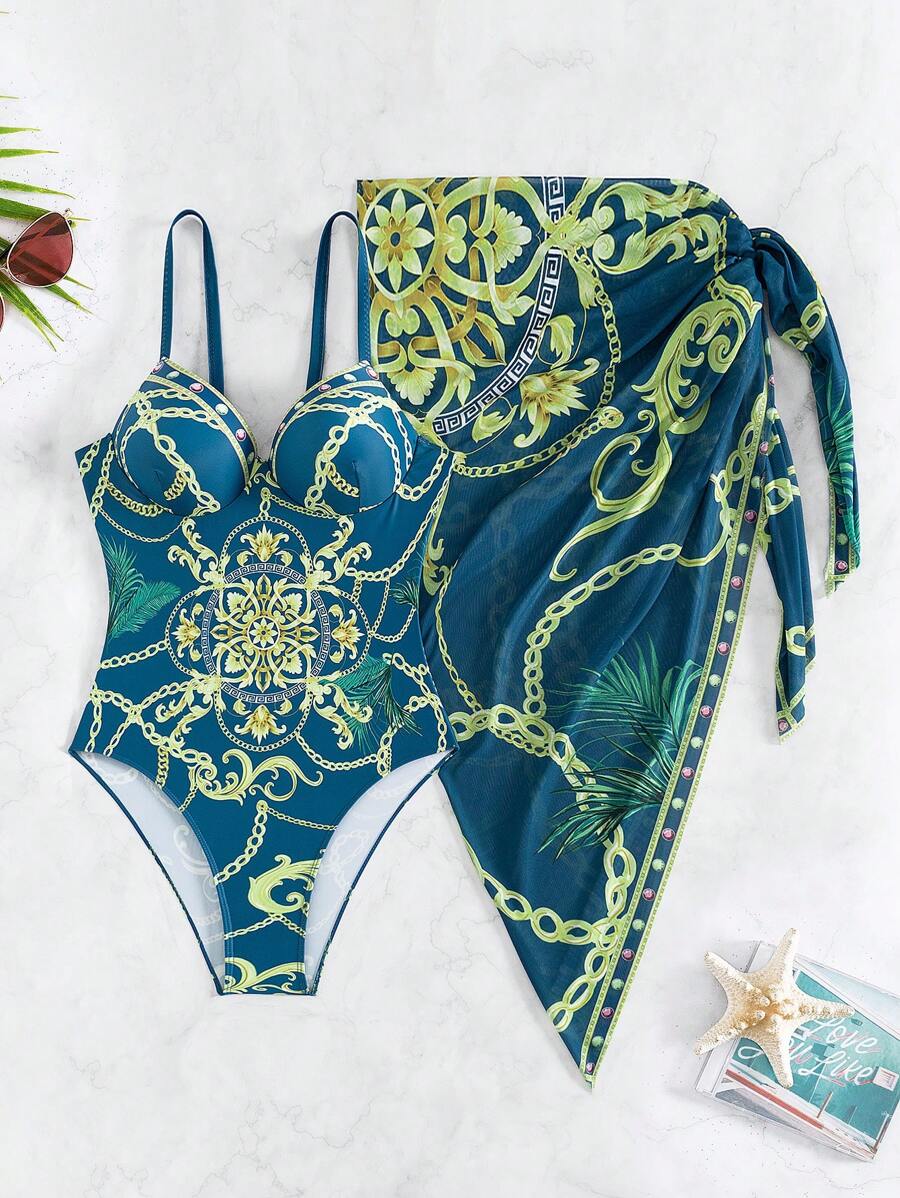 Maiô Estilo Barroco com Estampa Luxo