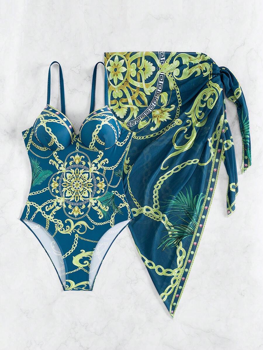 Maiô Estilo Barroco com Estampa Luxo