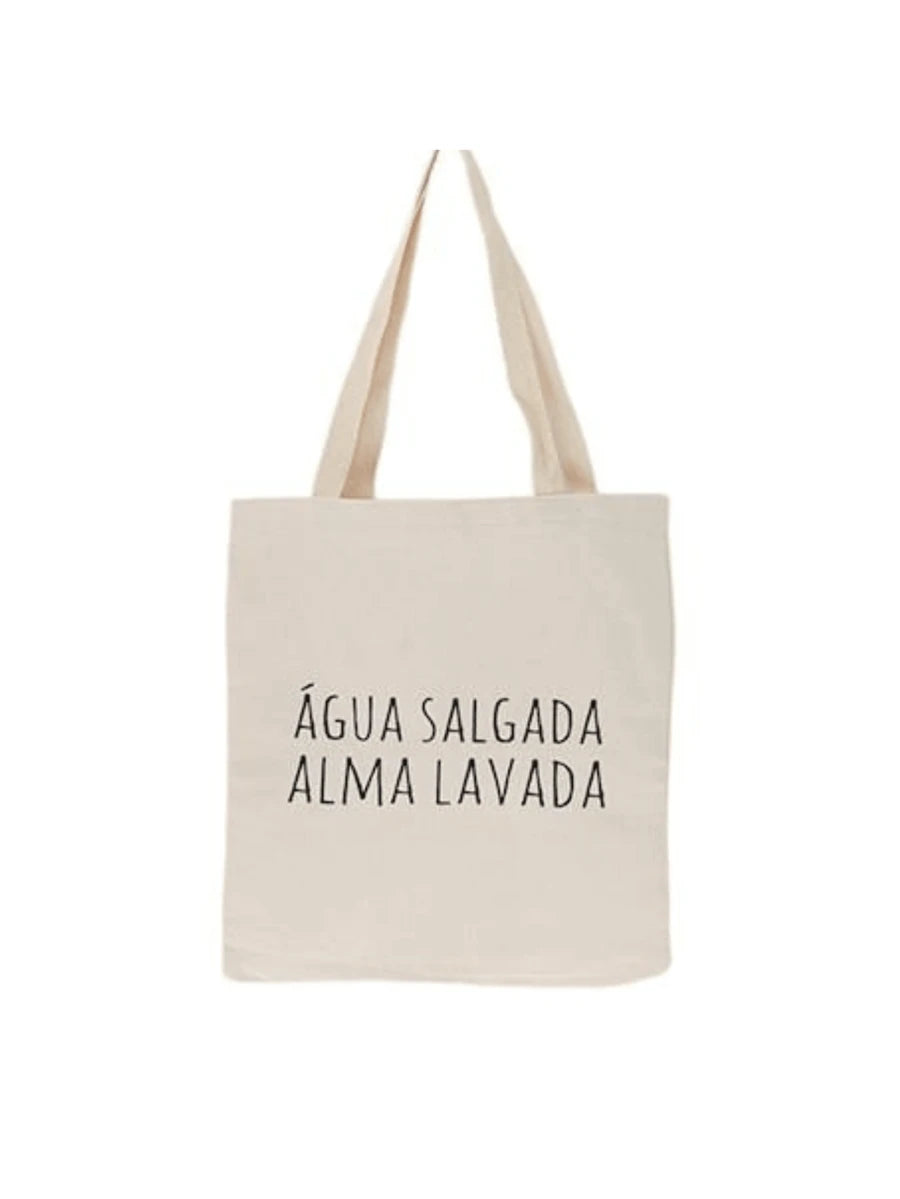 Bolsa Tote Praia – "Água Salgada, Alma Lavada"