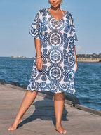 Saída de Praia com Babados Plus Size