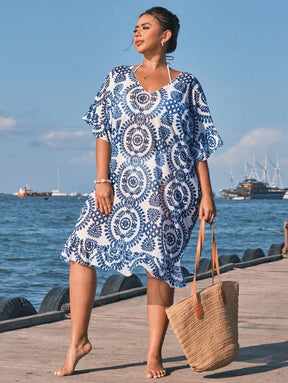 Saída de Praia com Babados Plus Size