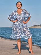 Saída de Praia com Babados Plus Size