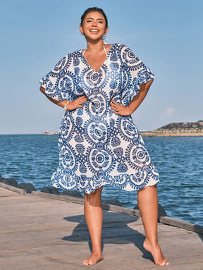 Saída de Praia com Babados Plus Size